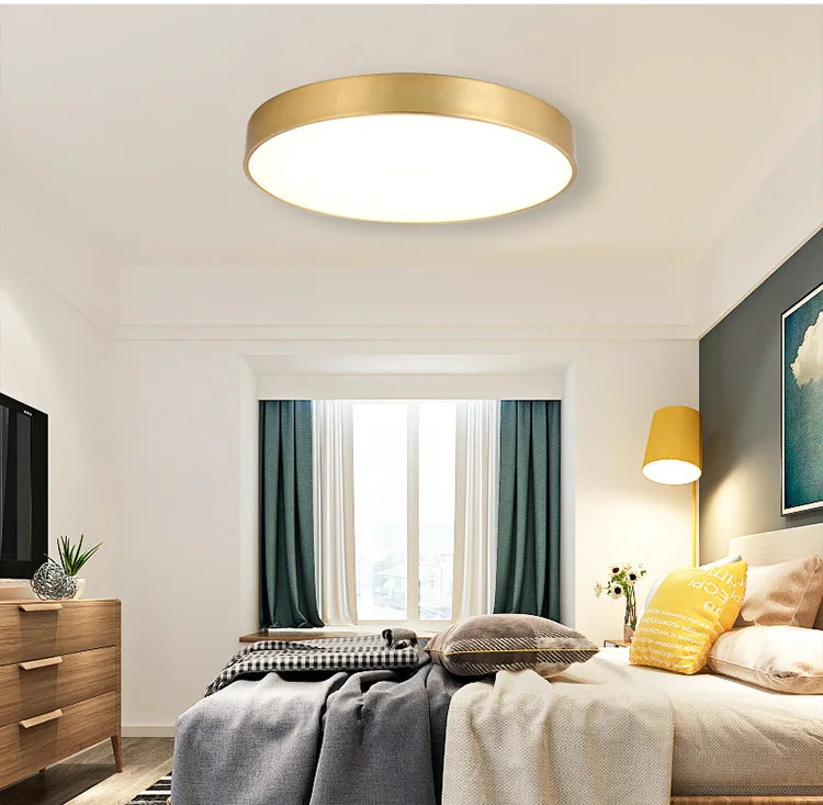 Ultra Thin Macarone Color Modern Simple Design 18w 30w 48w Circular Ceiling Lamp