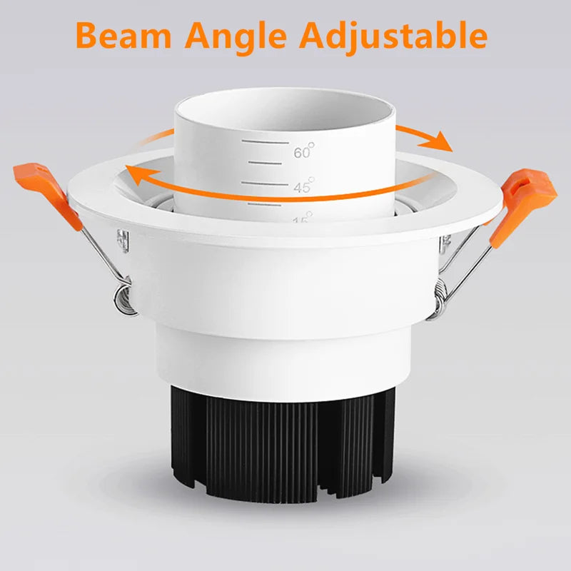 Beam Angle Adjustable Recessed Dimmable LED Ceiling Spot 3000K Cct Led Spotlight