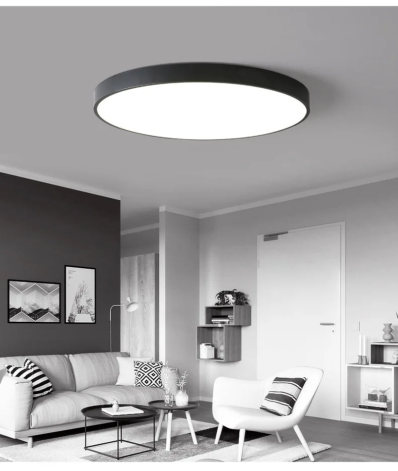 Ultra thin macarone color modern simple design 18w 30w 48w circular LED ceiling light