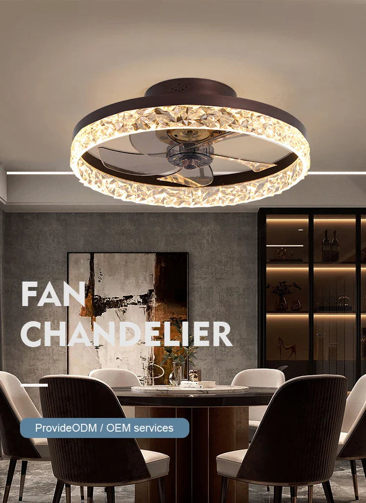 Modern High Quality  Electrical Round Ceiling Fan Light European Style Ceiling Light With Fan