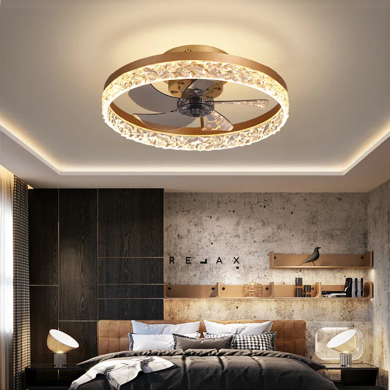 Modern High Quality  Electrical Round Ceiling Fan Light European Style Ceiling Light With Fan