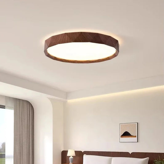 Latest Full Spectrum Super Bright Eye Protection Ceiling Light LED Study Light Retro Walnut Ceiling Bedroom Ceiling Lights