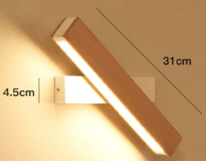 New Rotatable Wall Lamp Nordic Solid Wood LED Wall Light Simple Bedside Study Reading Adjustable Lighting Home Decor Lamps