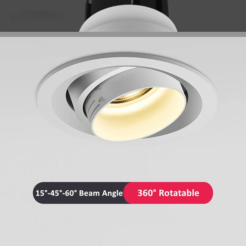 Beam Angle Adjustable Recessed Dimmable LED Ceiling Spot 3000K Cct Led Spotlight