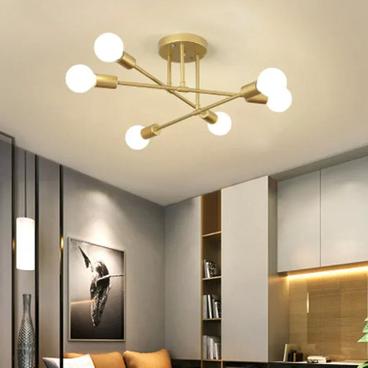 Nordic Minimalist Pendant Light Ceiling Lamp LED Chandelier Suitable for Bedrooms Living Rooms Black Gold Lighting Decoration