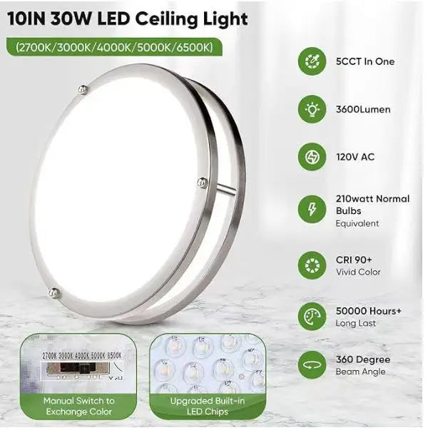 Indoor ceiling surface installation 2700-6000K 5CCT LED circular Dual Ring ceiling light, living room bedroom villa light