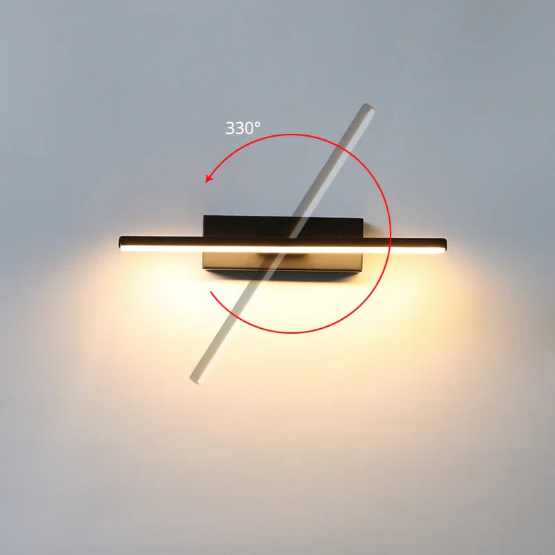 Bedroom Bedside Wall Light 330° Rotatable Adjustable Light Angle Indoor LED Wall Lamp Simple Light Fixture Aluminum AC90-260V