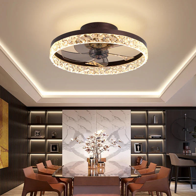 Modern High Quality  Electrical Round Ceiling Fan Light European Style Ceiling Light With Fan