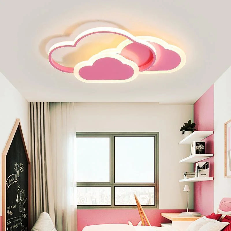 Led Ceiling Lamp For Children Kid Girls Room Bedroom Study Cloud Ceiling Light Heart Shape Pink Child Kid Star Chandelier Light