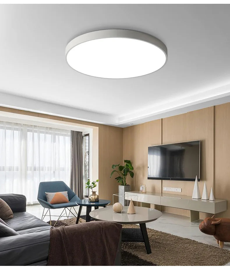 Ultra thin macarone color modern simple design 18w 30w 48w circular LED ceiling light