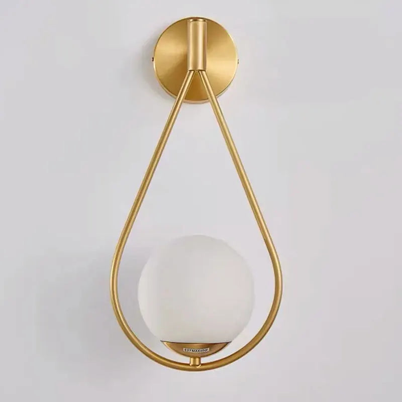 Modern Gold Decorative Indoor Bed Beside Hotel Living Sitting Room Glass Ball Bubble LED Wall Sconce Light