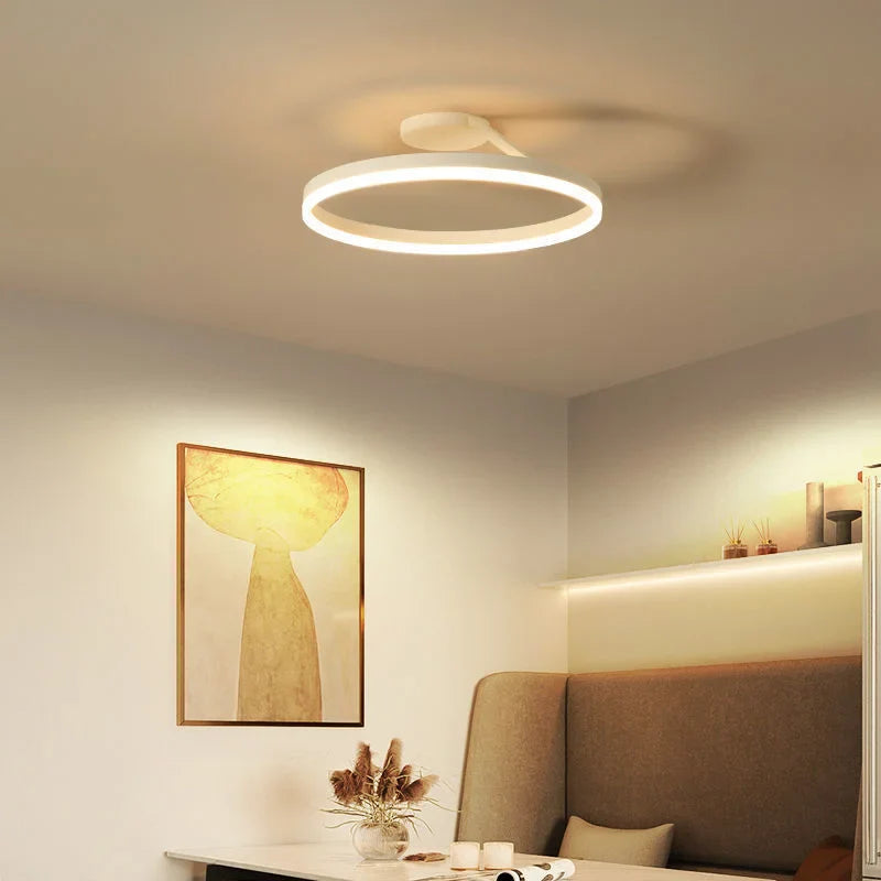 Modern Minimalist Ring Led Ceiling Chandelier Dimmable for Dining Living Room Center Table Bedroom Lusters Luminaires Decor Lamp