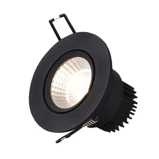 Guzhen Shop Modern New 12W 7 Watt 5w 65mm Cutout Black Warm Dim Dimming Ip44 COB Light Led Spotlight