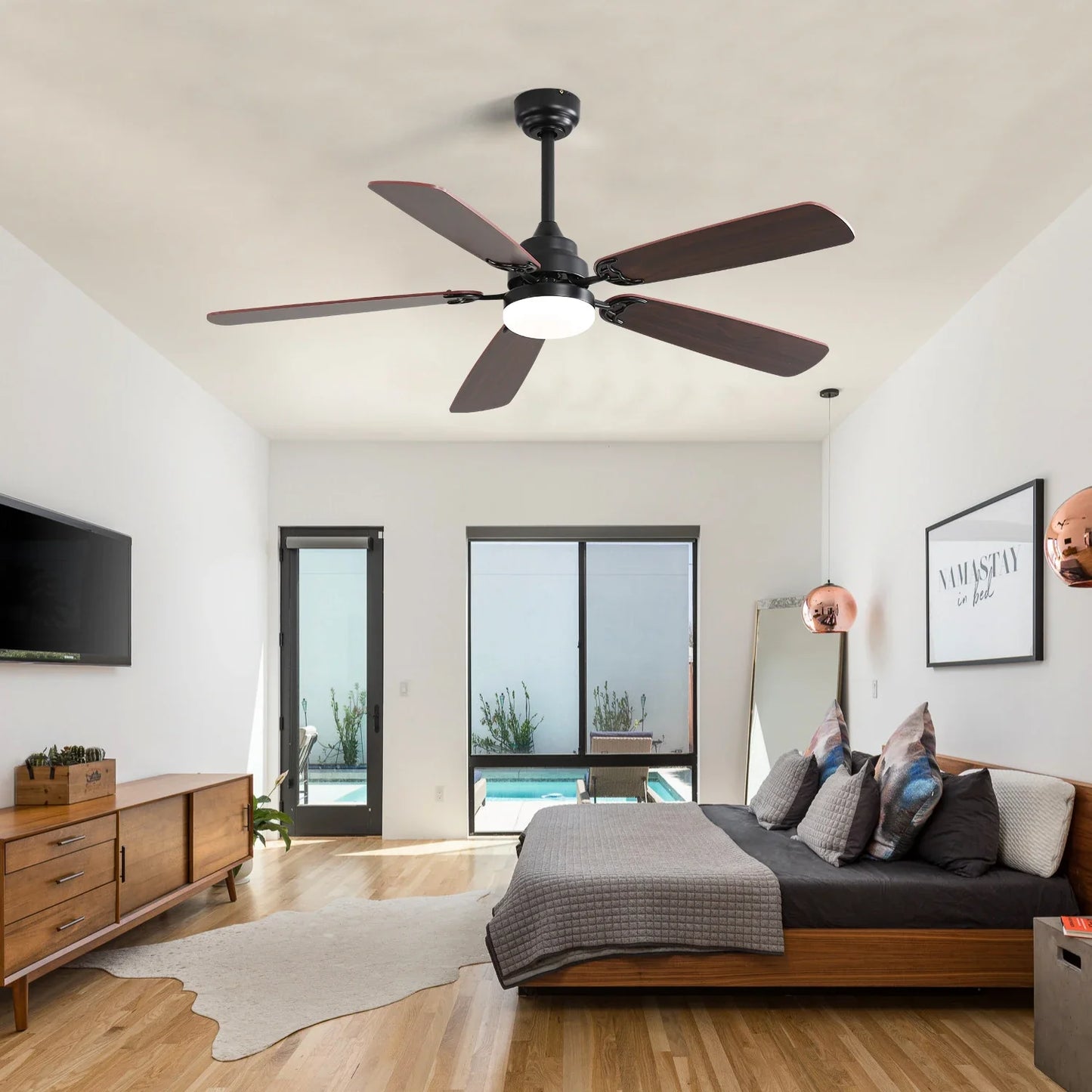 Modern Smart Ceiling Fan 2025 Fancy Ceiling Fan With Lights 52Inches Large Industrial Ventilation Ceiling Fans