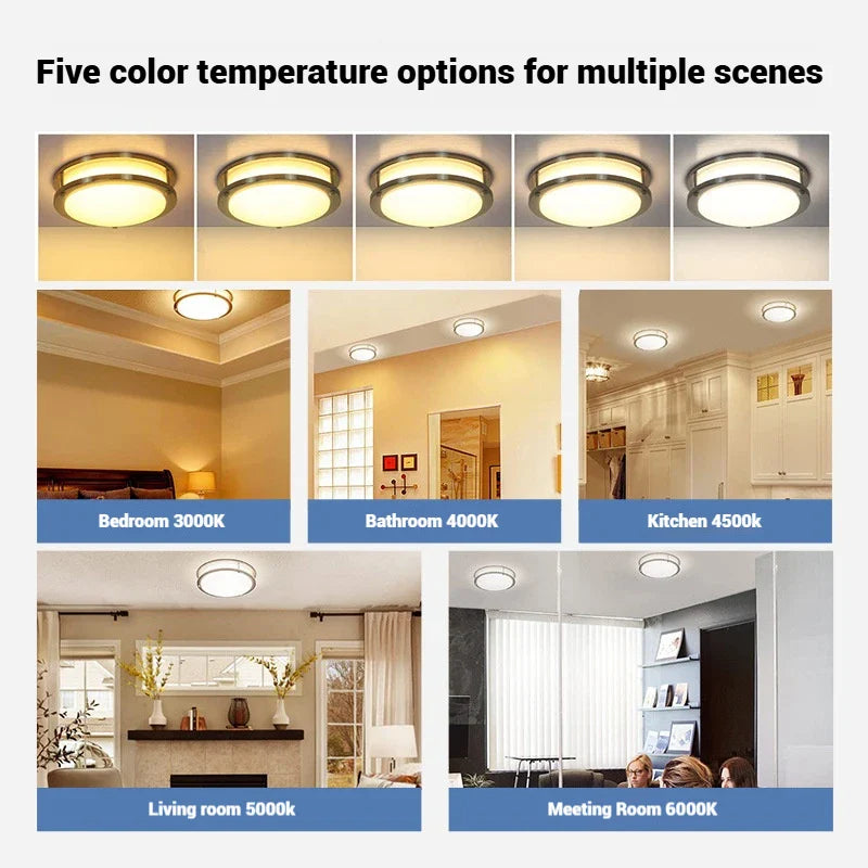 Indoor ceiling surface installation 2700-6000K 5CCT LED circular Dual Ring ceiling light, living room bedroom villa light