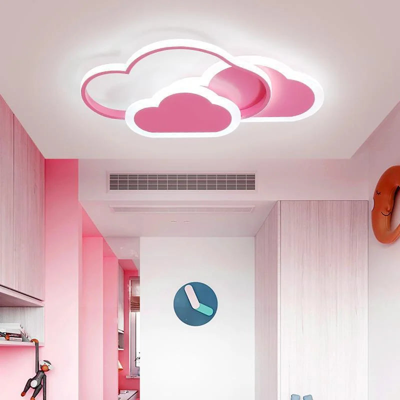 Led Ceiling Lamp For Children Kid Girls Room Bedroom Study Cloud Ceiling Light Heart Shape Pink Child Kid Star Chandelier Light