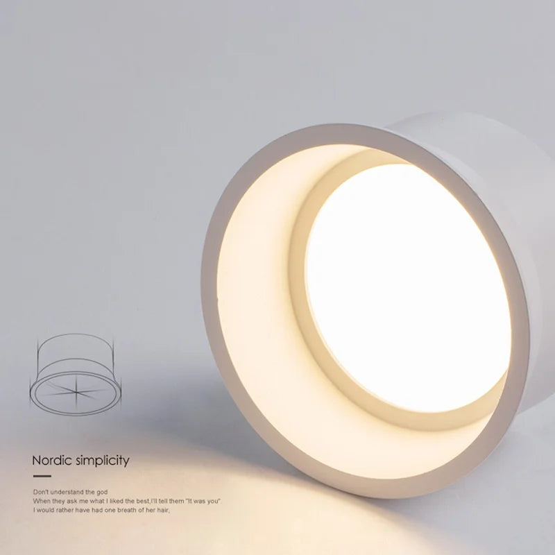 Recessed Anti-glare LED COB Downlight Black/White Dimmable 85-265V Ceiling Lamp Spot Light Home Living Room Bedroom Lighting