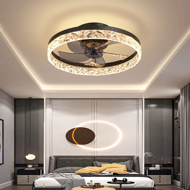 Modern High Quality  Electrical Round Ceiling Fan Light European Style Ceiling Light With Fan