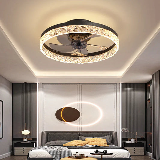 Modern High Quality  Electrical Round Ceiling Fan Light European Style Ceiling Light With Fan