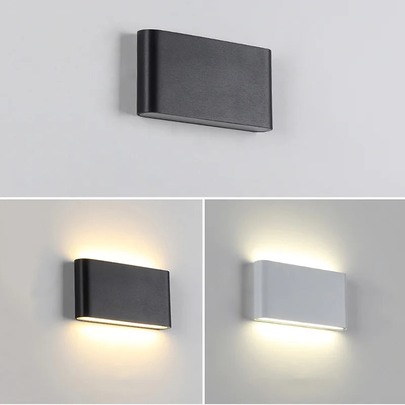 6W 12W LED Wall Lamp Outdoor Waterproof Garden Lighting Aluminum AC86-265V Indoor Bedroom Living Room Stairs Wall Light