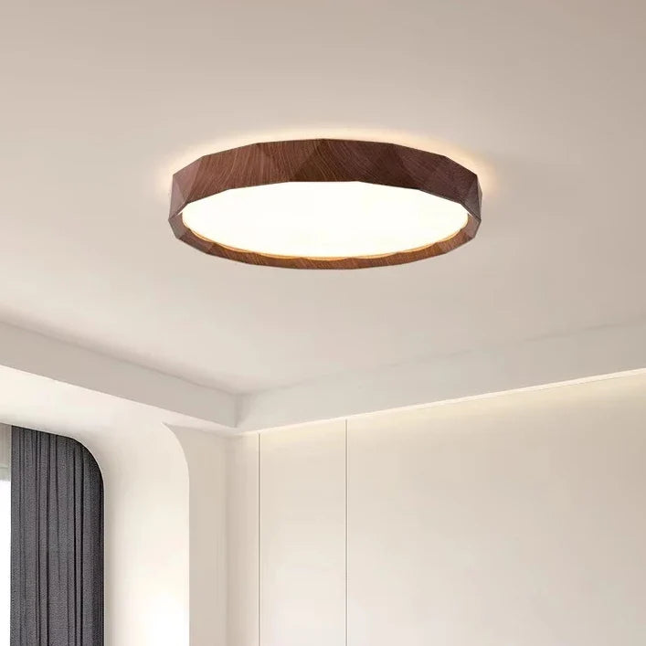 Latest Full Spectrum Super Bright Eye Protection Ceiling Light LED Study Light Retro Walnut Ceiling Bedroom Ceiling Lights